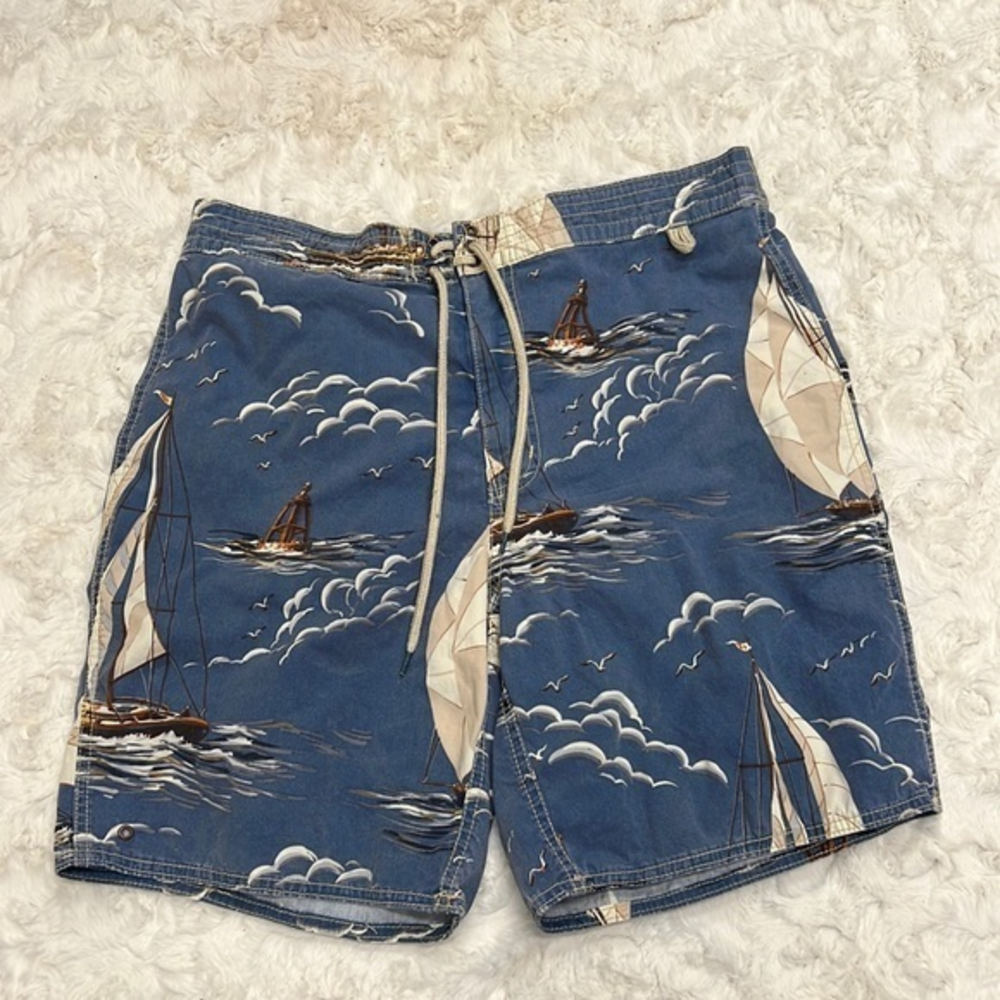 Polo Ralph Lauren Nautical Sailing Swim Trunks Sz M